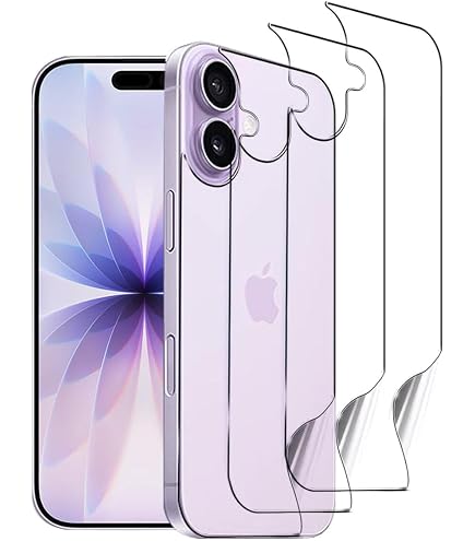 Kit 3 Pellicole Protettive Per Retro IPhone 17 – Fibra Di Carbonio Anti-Graffio E Anti-Impronta, Dissipazione Del Calore E Rimozione Senza Residui