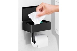 ‎DAY MOON DESIGNS Day Moon™ Toilettenpapierhalter Schwarz Matt, Feuchtes Toilettenpapier Box - Toilettenpapierhalter Mit Feuchttücherbox