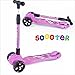 Produktbild BAYTTER Kinderscooter Dreirad mit verstellbarem Lenker Kinderroller Roller Scooter LED Blinken für Kinder ab 3 4 5 Jahren, bis 100kg belastbar (Modell B in Rosa)