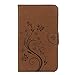 Produktbild JIan Ying Samsung Galaxy Tab A 8.0 (2017) SM-T380 SM-T385 / Samsung Galaxy Tab A2 S Schutzhülle, Prägen und Painted Design Premium PU Leder Slim Light Ständer Hard Shell Cover Protector Brown butterfly flower