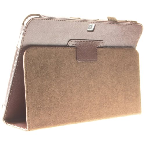 Design Tab3 10 1 Standtasche f  r SAMSUNG GALAXY TAB 3 P5200 P5210 P5220 H  lle Etui Tasche Case ULTRASLIM  Braun 