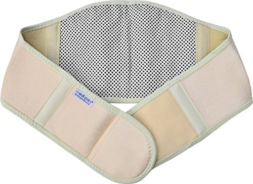 Medipaq Soporte lumbar magnético con calor por infrarrojos para alivio del dolor (cintura 86,36 a 101,6 cm, talla media)