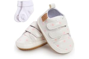 Sehfupoye Baby Mädchen Jungen Turnschuhe Kleinkind PU Leder erste Walking Schuhe Kleinkind Neugeborenes Prewalker Turnschuhe für 0-18 Monate mit Socke