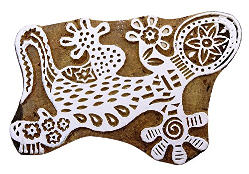 Eidechse Indische Für Ton Holzblock Kunst Keramik Briefmarken Handcarved Textil-Stempel