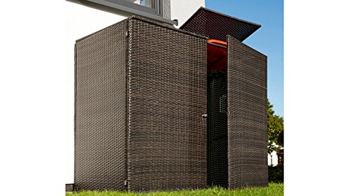 HANSE GARTENLAND Mülltonnenbox, für 2×120 l aus Polyrattan, B/T/H: 129/66/109 cm braun - 2