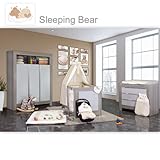 Babyzimmer Felix in akaziengrau 10 tlg. mit 3 türigem Kl. + Set Sleeping Bear beige