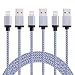 Produktbild SURWELL Lightning auf USB Kabel [3-Pack]*2m iphone Kabel Ladekabel Nylon für iPhone 7 Plus 6 Plus 6S SE Plus 5S 5C 5, iPad Air 2, Mini 3, iPod 5 und iPod Nano 7 (Silber-Weiß)