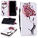 Produktbild FNBK Kompatibel mit Hülle Samsung Galaxy S9 Plus Hülle Leder Lanyard Katze Schmetterling Flip Schutzhülle Silikon BackCover Flip Cover Wallet Bookstyle Handyhülle Tasche Stand Kartenfächer Ledertasche