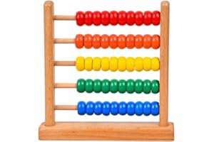 TOYANDONA Wooden Abacus Educational Counting Toy Toddler Mathematics Beads Game Developmental Toy Wooden Beads for Kids Preschool Children Kindergarten