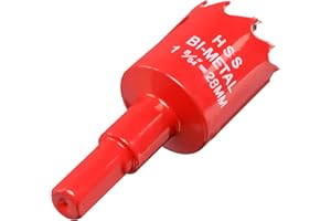 IHOMEPARK Sierras de Corona 28mm, M42 HSS Bi-Metal Coronas Perforadoras con Adaptador y Broca Piloto Profundidad de Corte 30mm, Abridor de Agujero para Metal Aluminio Madera PVC Plástico, Rojo