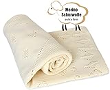 Babydecke Kuscheldecke und Schmusedecke aus 100 % Merino Wolle extra fine 80 x 90 cm - 3