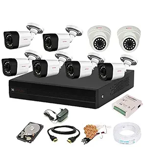 Cp Plus 8 Channal HD DVR 1080p 1Pcs,Outdoor Camera 2.4 MP 6Pcs,Indoor Camera 2.4 MP 2Pcs,1 TB Hard Disk,Full Combo Set