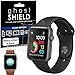 Price comparison product image TECHGEAR [4 Pack] Screen Protectors to fit Apple Watch 42mm [ghostSHIELD Edition] Genuine Reinforced Flexible TPU Screen Protector Guard Covers with Full Coverage inc Curved Screen [Series 3 2 1]