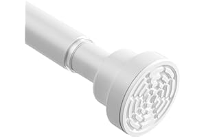 WEIXINHAI Shower Curtain Pole Extendable Curtain Poles 78-195 Cm Tension Rods For Curtains Extendable No Drill Shower Curtain Rail Non-Slip White Shower Pole for Bathroom Kitchen Bedroom