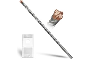 METOTY Foret SDS Plus 12 mm × 460 mm, avec 4 tranchants en carbure de tungstène, tête avec revêtement, foret à maçonnerie, foret à béton, pour pierre, béton, pierre naturelle, mur de brique