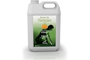 Camylle - Brume de Hammam Orange - Fragrances à base d'Huiles Essentielles pour Hammams, Bains de Vapeur ou Douches Hammam - Calmant aux arômes doux et fruités - 5000ml