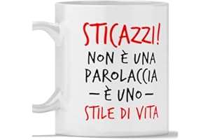 TEEDESIGN 12Print Tazza sticazzi diventente regalo per collega amico amica fratello sorella. Regalo di natale per donna e uomo - STICAZZI