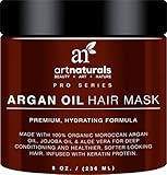 Art Naturals Argan Oil Hair Mask 237ml- Infused with 100% Organic Jojoba Oil, Aloe Vera & Keratin