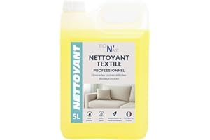 TECH'N'FAST Nettoyant textile concentré, canapé, moquette, tapis, sièges auto, détachant, dissout les tâches et neutralise les odeurs - Bidon 5L- pulvérisateur 600 ml offert