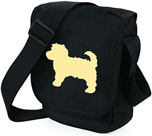 Cavapoo Bag Reporter Bag Shoulder Bag Cavapoo Silhouette Cavapoo Gift Choice of Colours (Cream Dog Black Bag)