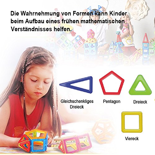 Magnetische Bausteine | infinitoo 76+1tlg 2.Version Größe Magnetische Bauklötze XXL | Große Magnetische Konstruktionsbausteine Konstruktion Blöcke | Tolles Weihnachtsgeschenk Magnetspielzeug Lernspielzeug für Baby,Kleinkinder ab 3 Jahre | Perfekt für den Einsatz zu Hause, in Schulen, Picknick, Kindertagesstätten etc. - 8