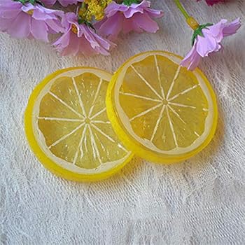 12 Stück Künstliche Zitronenscheiben | Kunststoff Deko-Scheiben 50mm | Für Garnitur