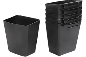 AYVANBER 6 Pack Hanging Cup Holder for Rolling cart Accessories Hooks Little Hanging Buckets Hanging Storage Bins Craft Supplies for Rolling Utility Cart Slim Storage Cart (Black)