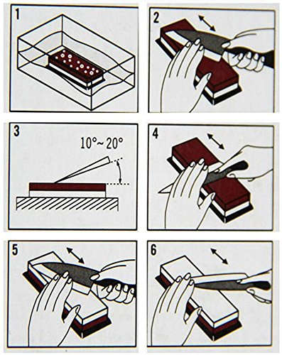 Saflyse Körnung 1000/4000 Schleifstein Abziehstein mit Rutschfeste Unterlage für Messer (1pcs) - 4