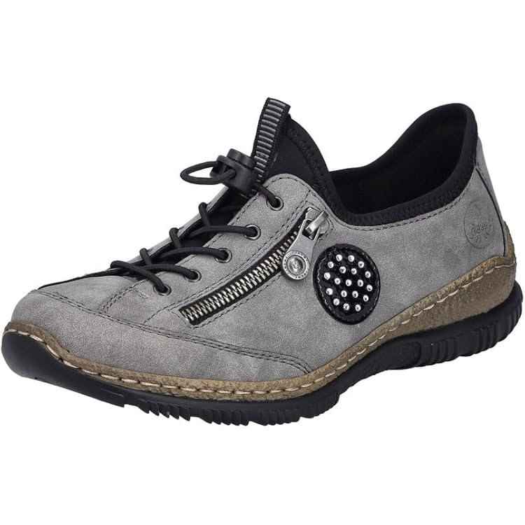 Rieker Dames 52563 platte slippers, Zwart Pacific Wine Black 00, 38 EU