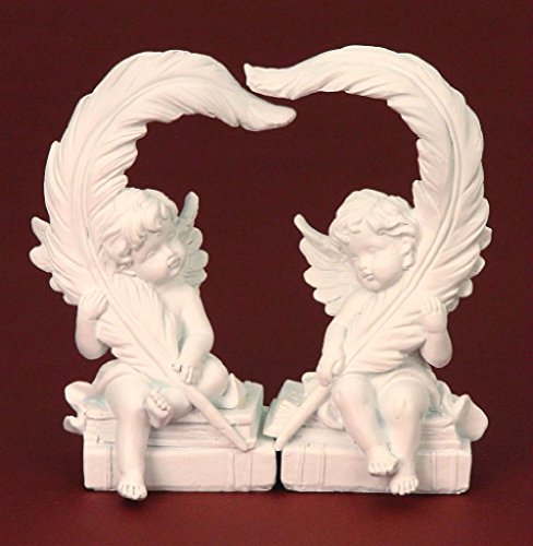 2er Set Engel mit Feder Herz Form 19cm