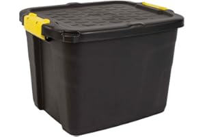 Strata Aufbewahrungsbox Hohe Belastbarkeit, 42 L, Plastik, schwarz/gelb, 50 x 40 x 35 cm