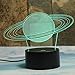 Produktbild Saturn 3D Lampe Optische LED Täuschung Nachtlicht,Yunplus 7 Farbwech mit Acryl Flat & ABS Base & USB-Ladegerät ändern Berühren Sie Botton Schreibtisch lampe Tischleuchte