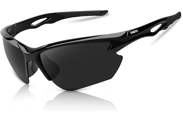 BONDDI Lunette de Soleil Sport Polarisée, Lunettes de Cyclisme Homme Femme pour Cyclisme, Conduite, Golf, Ski, Pêche et Course à Pied avec Protection UV400 et Monture TR90 Incassable
