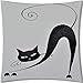 Produktbild Animal Throw Pillowcase Dekorative Baumwollleinen, Quadratisch Tiere Katze B W Maulkorb 45,7 x 45,7 cm Zwei Seite