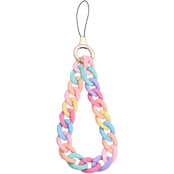 Pendentif Breloque Téléphone Portable - Motif Fleurs Et étoiles Rose, Cordon 19 Cm, Décoration Y2K Pour Sac, Porte-clés - 3