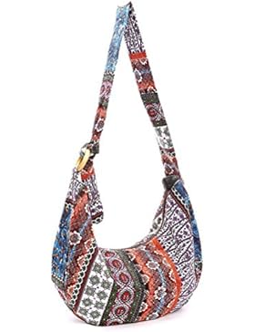 LUOEM Thai Hobo Crossbody Tasche Umhängetasche Messenger Bag Hippie Boho böhmischen Geldbörse