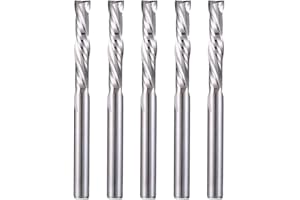 EU_HOZLY UP & Down Cut 3.175x17mm Two Flutes Spiral Carbide Tool for CNC Router Compression Wood End Mill Cutter Bits Pack of 5