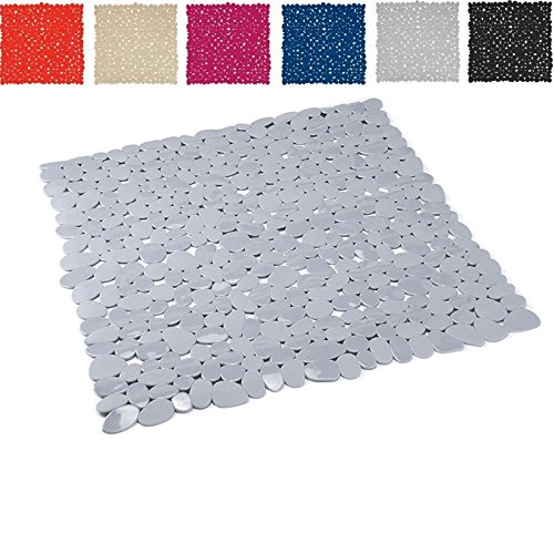 Duschmatte, Badematte, Badewanneneinlage PVC "Kieselsteine" (Grau)