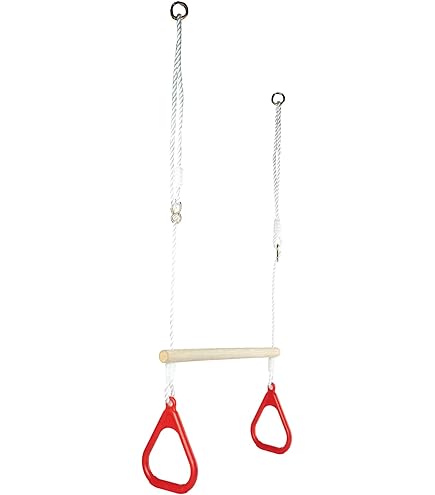 Houten trapeze met turnringen Green Line