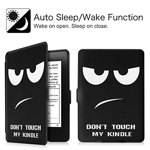 Kindle Paperwhite Hülle 2015 300 PPI mit Magnet Cool Design Leder Ultra Slim E-Reader Schutzhülle Wake Up / Sleep Funktion für Alle Kindle Paperwhite 2015 / 2014 / 2013 / 2012- DON’T TOUCH MY KINDLE - 5