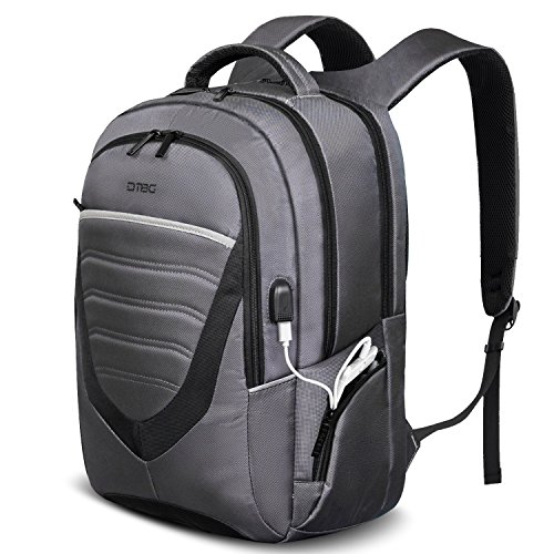DTBG 15 Zoll Laptop Rucksack mit USB Anschluss / Port Schulrucksack Business Backpack Reisen Campus Rucksack Outdoor Daypack passt 15 - 15,6 Zoll Laptop / Notebook / Computer / Studenten / Damen / Herren, Grau