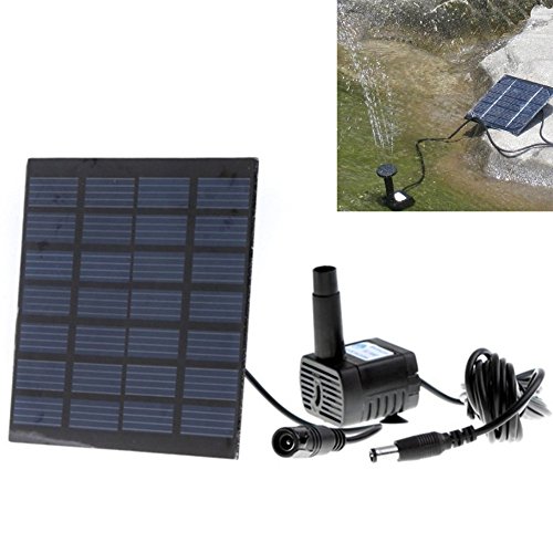 Preisvergleich Produktbild Mini-Solarbrunnenpumpe, 1,2 W, für den Außenbereich, solarbetriebene Wasserpumpe, bürstenloser Tauchpumpe, Motor für Garten, Terrasse, Teich, Pool, schwarz