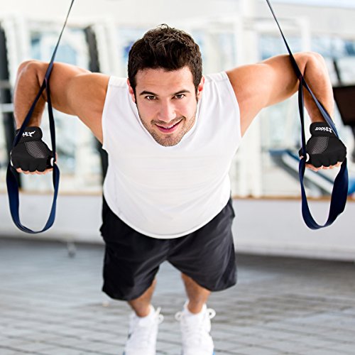 Ultraleicht Trainingshandschuhe für Damen Frauen(Schwarz Rosa und Lila), Trideer Fitness Handschuhe mit Adjustable Handgelenkstütze für Fitnessstudio Krafttraining Gewichtheben und Bodybuilding, Fingerlos Microfiber Material und Safe Geleinlage Silica Palm Exercise Gloves - 6