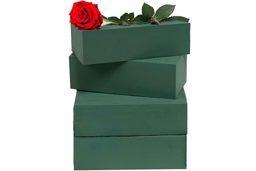 Pk 4 Large Wet Brick Floral Foam 23x11x7cm | Fresh Flower Arranging Blocks for Wedding Aisle, Birthdays and Home Decoration