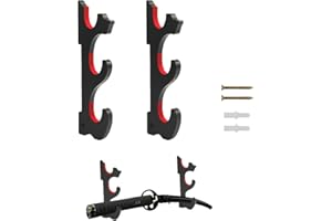 Suerhatcon Katana Support mural pour épée à 3 niveaux en bois - Support mural pour collection de katana et d'épée (Noir)