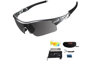 V VILISUN Polarized Sports Sunglasses for Men Women UV400 Cycling Glasses with 5 Interchangeable Lenses Bike Goggles in Cycling, Fishing, Running, Driving, Golf