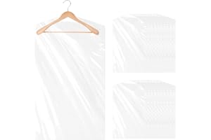 PEACEKING 20 PCS Housse de Vêtements, Housse Vetements à Suspendre Transparentes en Plastique Anti-poussière Protection Vêtements Costumes Blazers Chemises pour Lavage Famille Laverie Pressing (60 * 100cm)