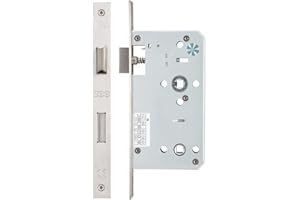 ZOO HARDWARE Zoo ZDL7860 Mortice DIN Bathroom Latch & Deadbolt Lock 60mm Backset Satin Stainless Steel