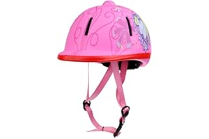 Inzopo Casque d'équitation pour Enfant réglable Chevaux Sport Équipement de Protection Schnee Rosa