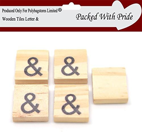 PACK OF 10 SYMBOL & - WOODEN SCRABBLE TILE NUMBERS - 0 1 2 3 4 5 6 7 8 9 & @ - THESE TILES ARE PRODUCED AND PACKAGED ESPECIALLY FOR POLYBAGSTORES LIMITED® (Symbol &)